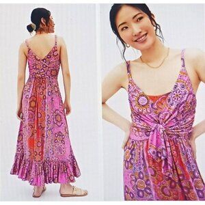 Maeve Pink and Orange Maxi Dress